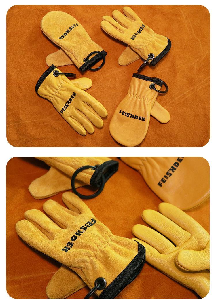 FEISHDEK™ Vintage Handcrafted Leather Motorcycle Glove Keychain