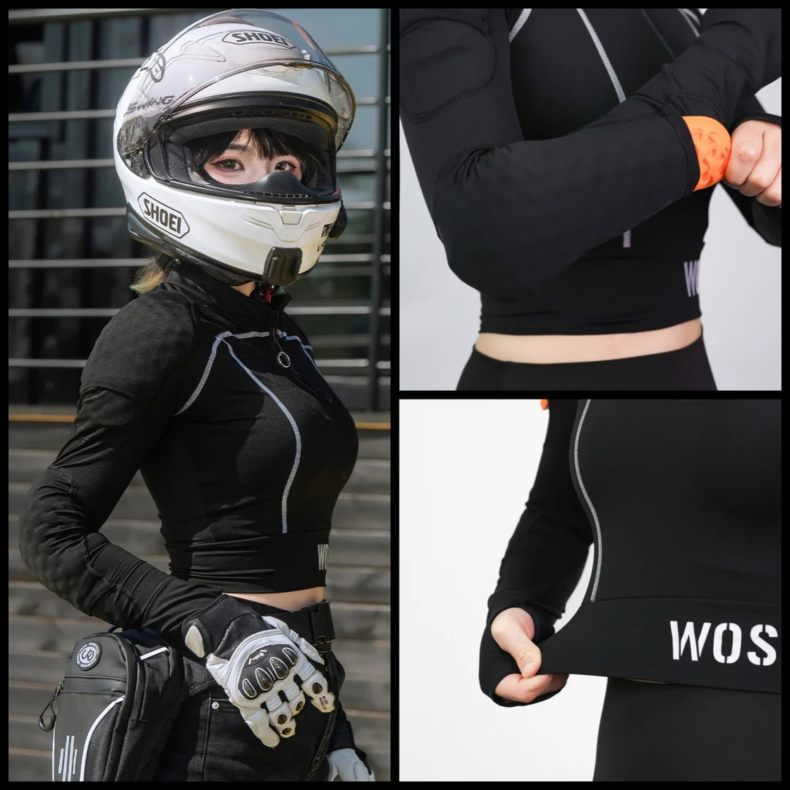 WOSAWE™ Women Motorcycle Armored Riding Shirt