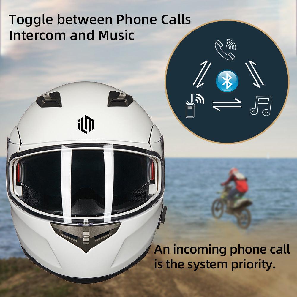 flip up bluetooth motorcycle helmets ILM Bluetooth Integrated Modular Flip up Full Face Motorcycle Helmet Model 953PRO Pro Matte Black / Medium