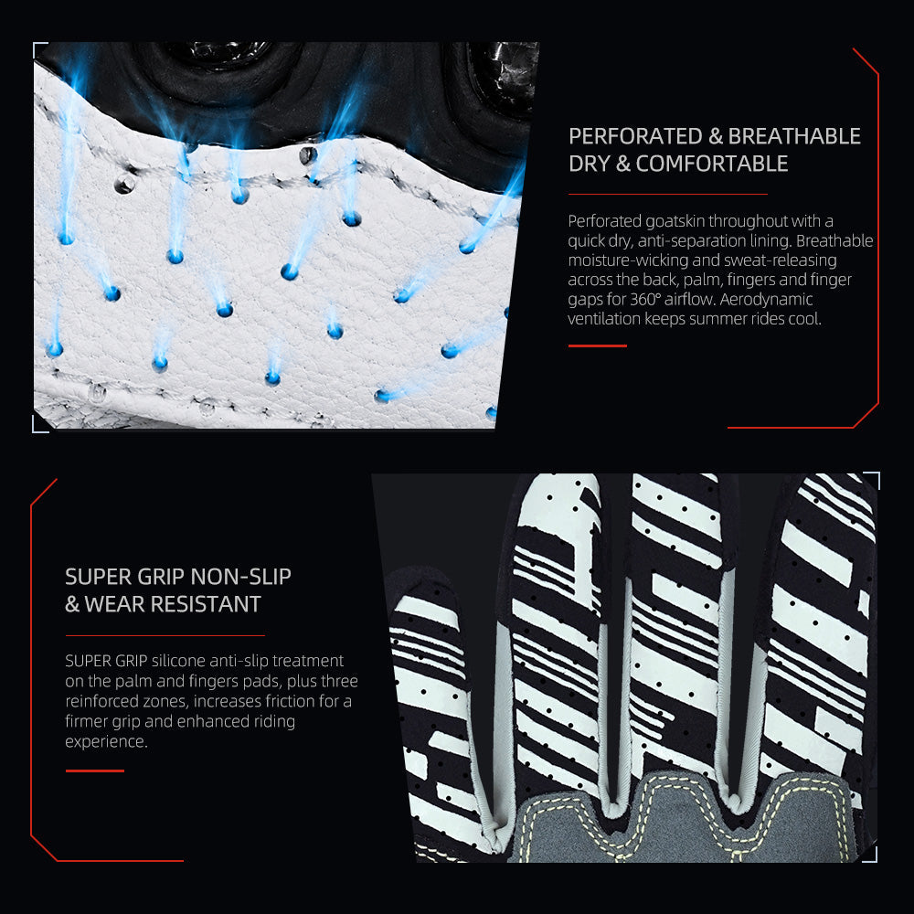 Seibertron SPS-7 Superior Protection Series Motorcycle Riding Gloves - Breathable Touchscreen Carbon Fiber Protection - supplier media 6