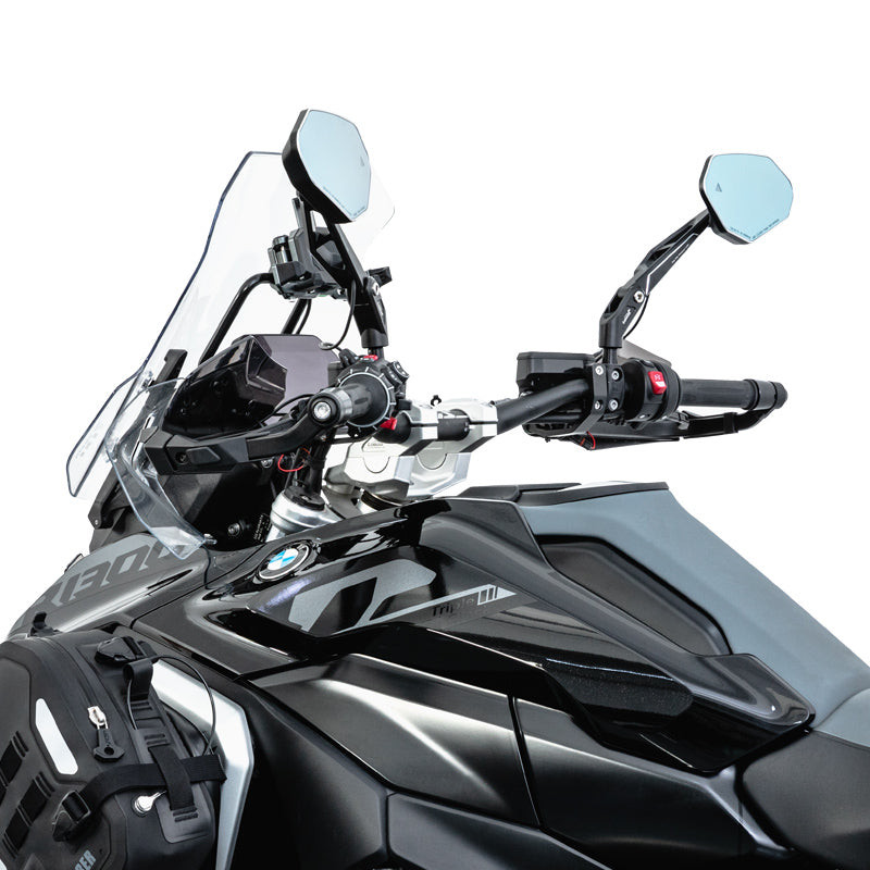 LOBOO Foldable Rearview Mirrors for BMW R1300GS / R1300GS Adventure– Aluminum Alloy, Anti-Glare 1200R Lens, LCW Compatible
