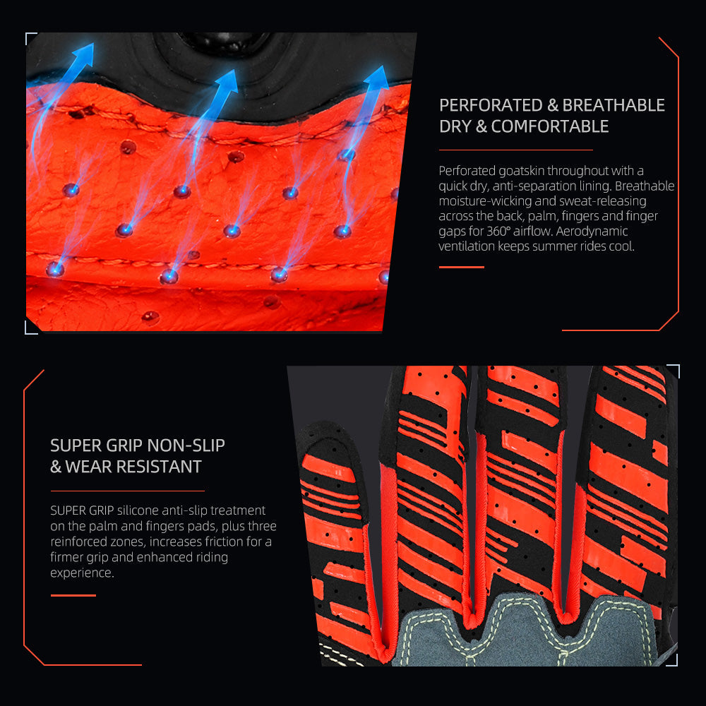 Seibertron SPS-7 Superior Protection Series Motorcycle Riding Gloves - Breathable Touchscreen Carbon Fiber Protection - supplier media 18