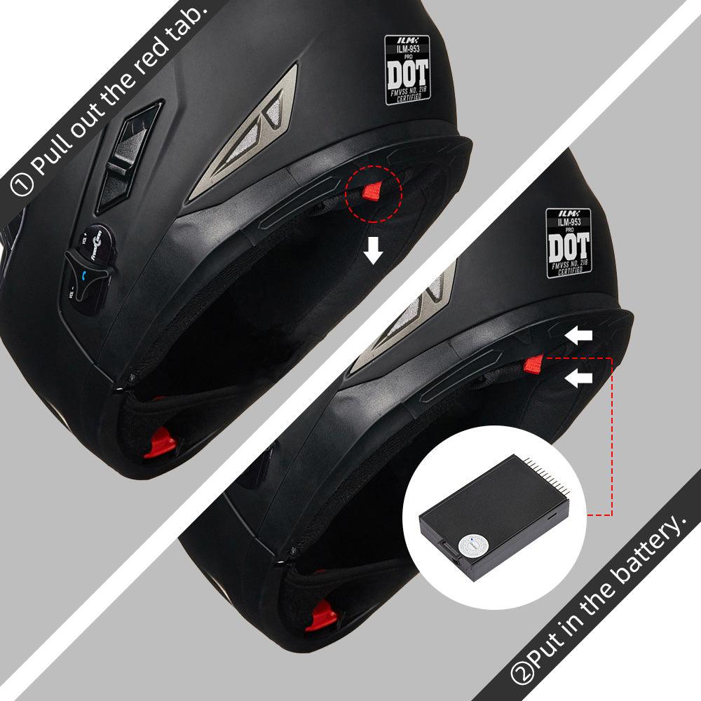 flip up predator motorcycle helmet with bluetooth built in ILM Bluetooth Integrated Modular Flip up Full Face Motorcycle Helmet Model 953PRO Pro Matte Black / Medium
