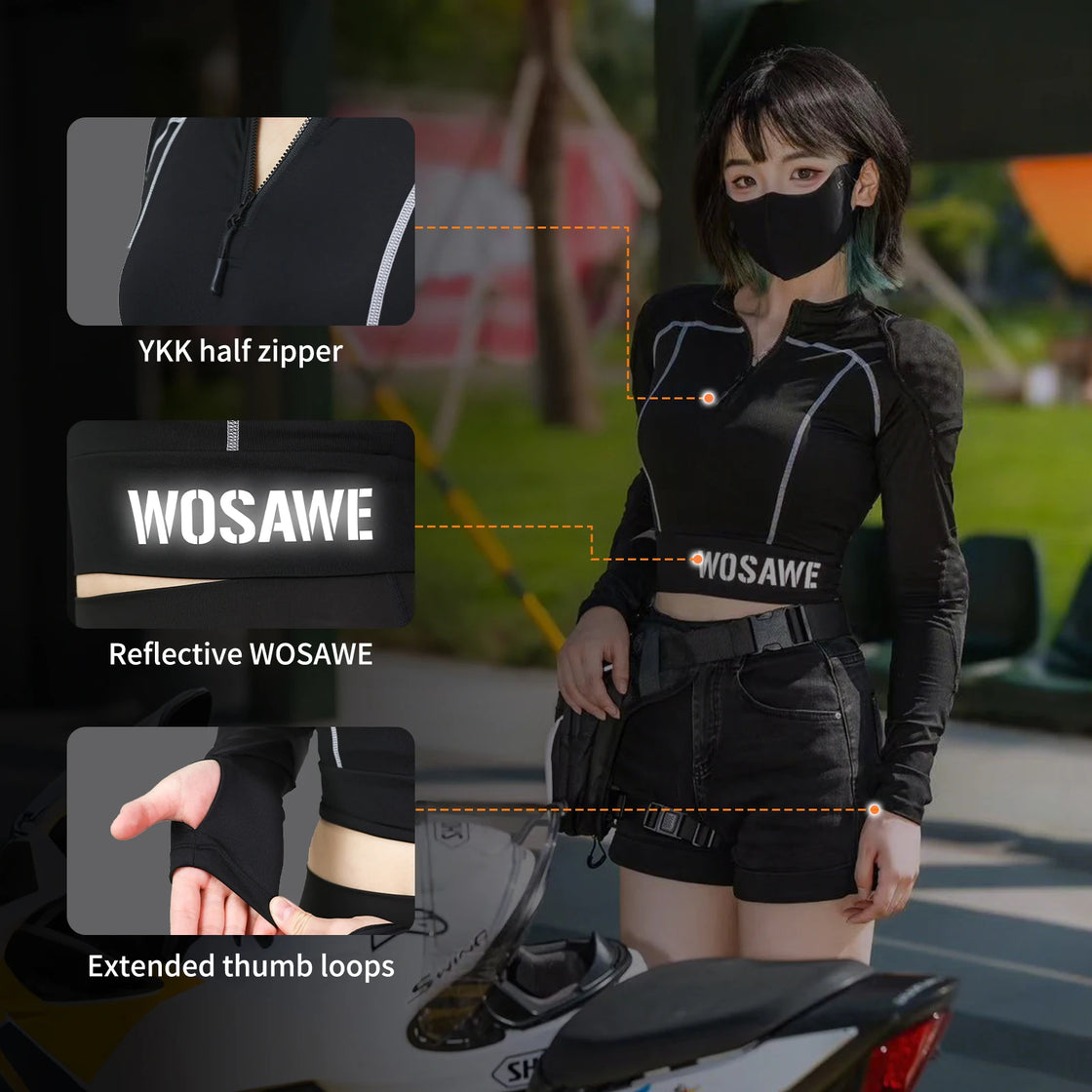 WOSAWE™ Women Motorcycle Armored Riding Shirt