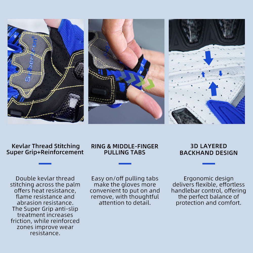 Seibertron SPS-7H Superior Protection Series Half-Finger Motorcycle Riding Gloves - supplier media 46
