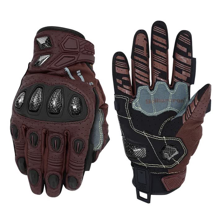 Seibertron SPS-7 motorcycle gloves in Brown