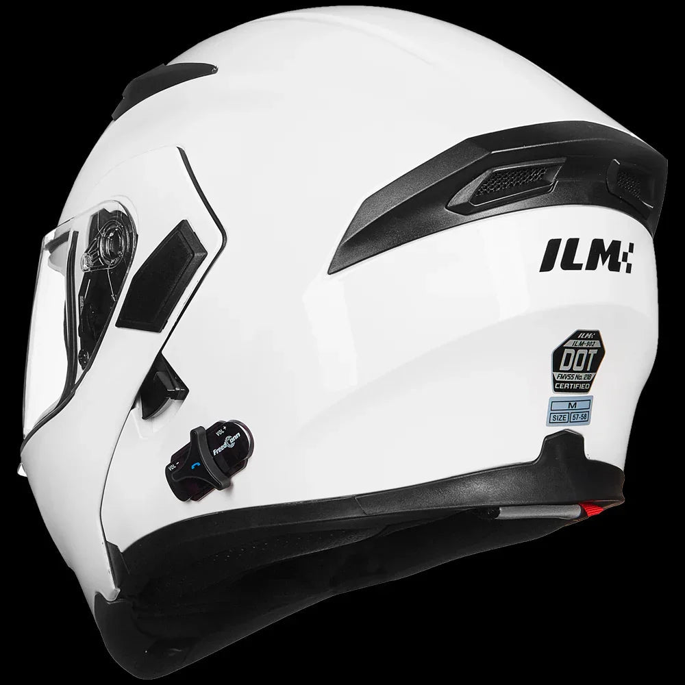 ILM Modular Flip up Full Face Bluetooth Motorcycle Helmet Model 902BT Matte Black / XX-Large