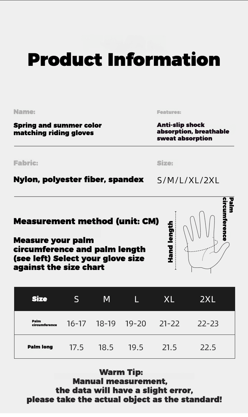 ColorGuard™ Summer Sun Protection Breathable Motorcycle Gloves