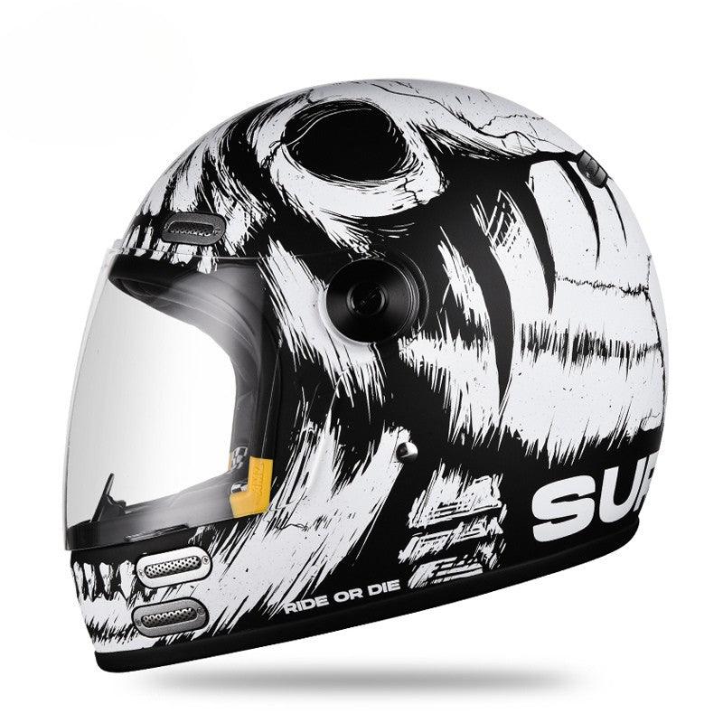 demon style motorcycle helmet AMZ™ Demon Eye Retro Cruiser Helmet