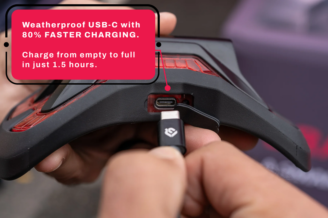 Brake Free Helmet Brake Light Black Brake Free USB-C