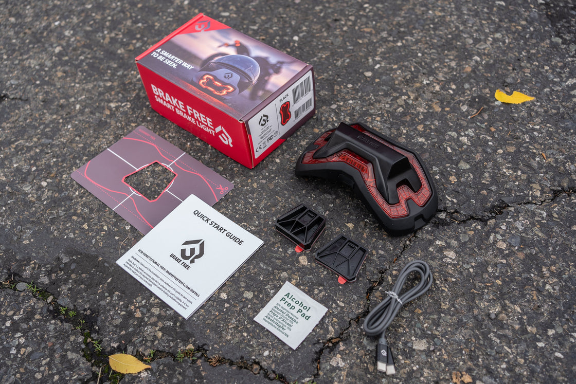 Brake Free Helmet Brake Light Black Brake Free USB-C