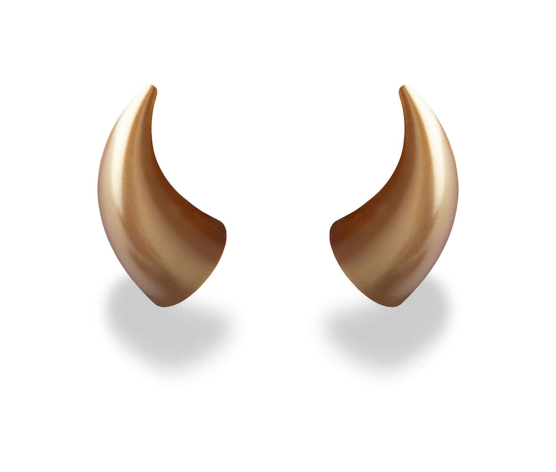 MagNeatOhz: Large Gold Devil Horns for Helmet