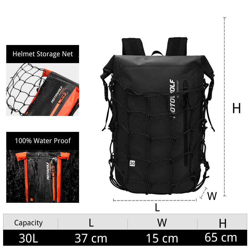 Motorcycle Inflatable Backpack MOTOWOLF™ Waterproof Multifunctional large-capacity Motorcycle Backpack ...