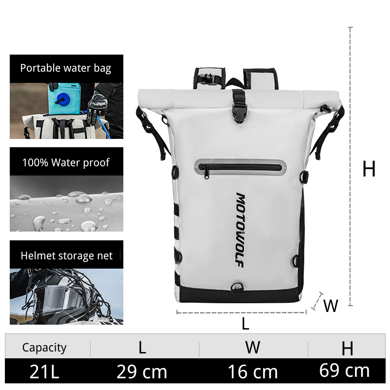 MOTOWOLF™ Waterproof Multifunctional large-capacity Motorcycle Backpack