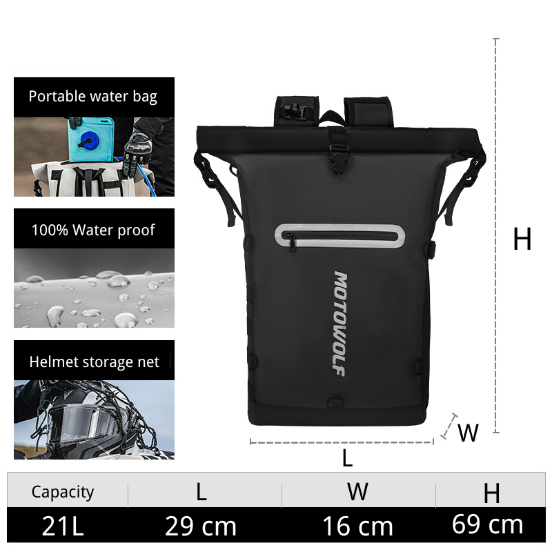 MOTOWOLF™ Waterproof Multifunctional large-capacity Motorcycle Backpack