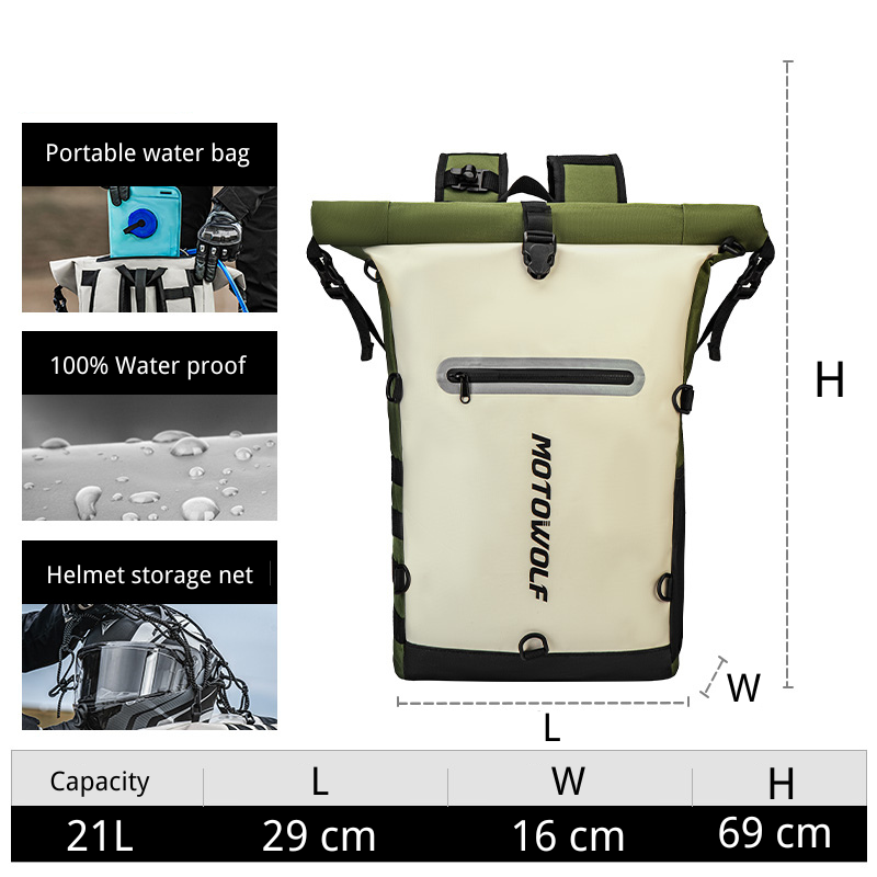 MOTOWOLF™ Waterproof Multifunctional large-capacity Motorcycle Backpack