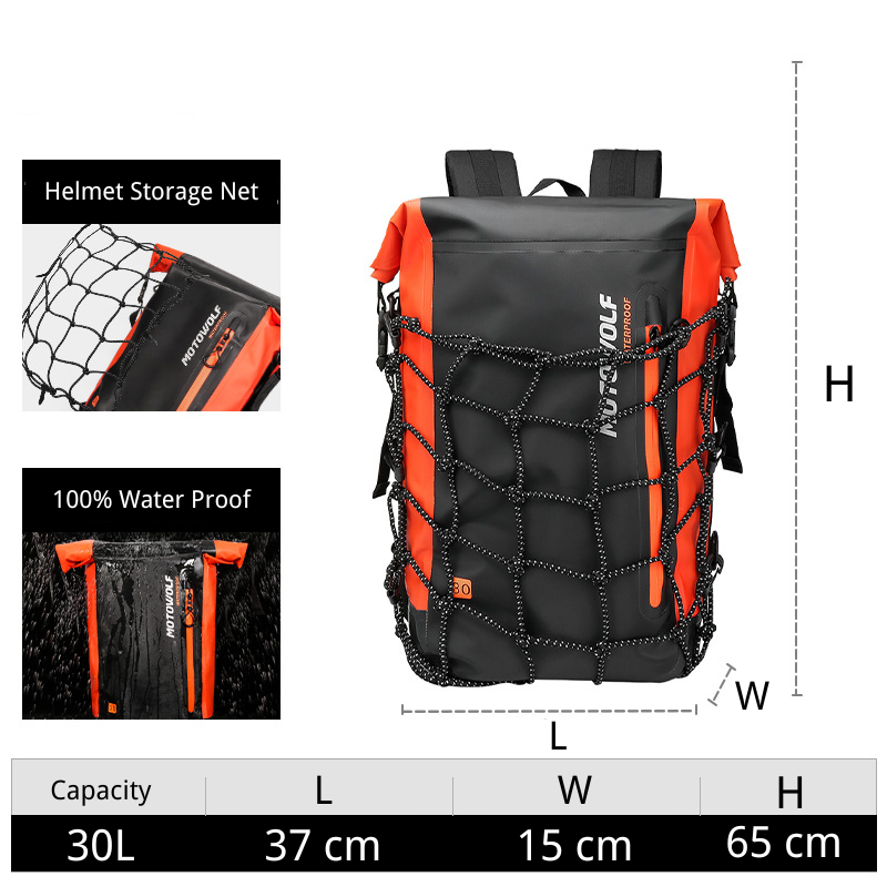 MOTOWOLF™ Waterproof Multifunctional large-capacity Motorcycle Backpack