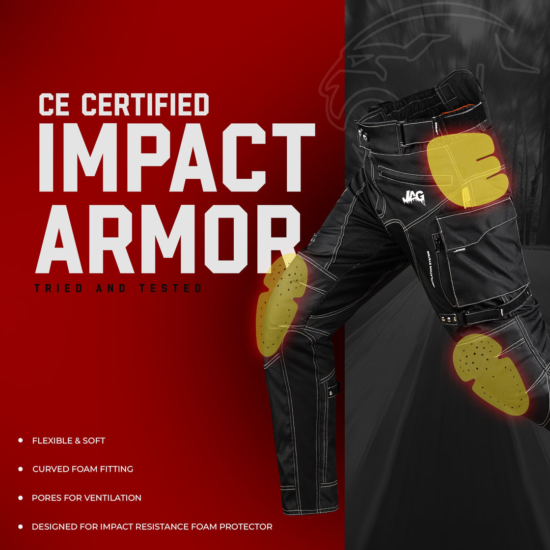 JAG Maverick Motorcycle Protective Pant - Black