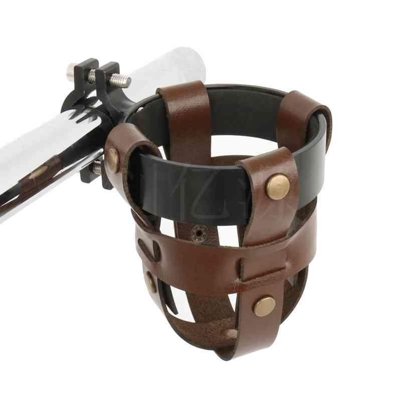 Handmade Leather Motorcycle Water Bottle Holder