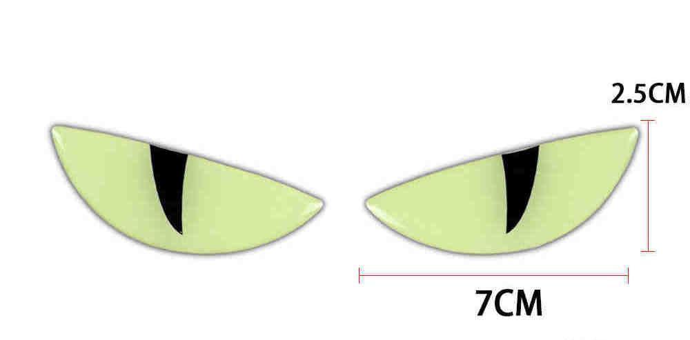 Glow-in-the-Dark 3D Devil Cat Eye Sticker – Bean's Moto Booth