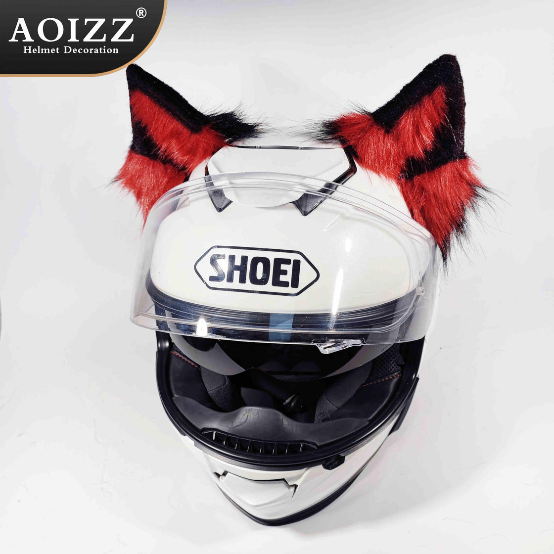 AOIZZ Handmade Snow Wolf Ear Helmet Decoration B AOIZZ Handmade Snow Wolf Ear Helmet Decoration B
