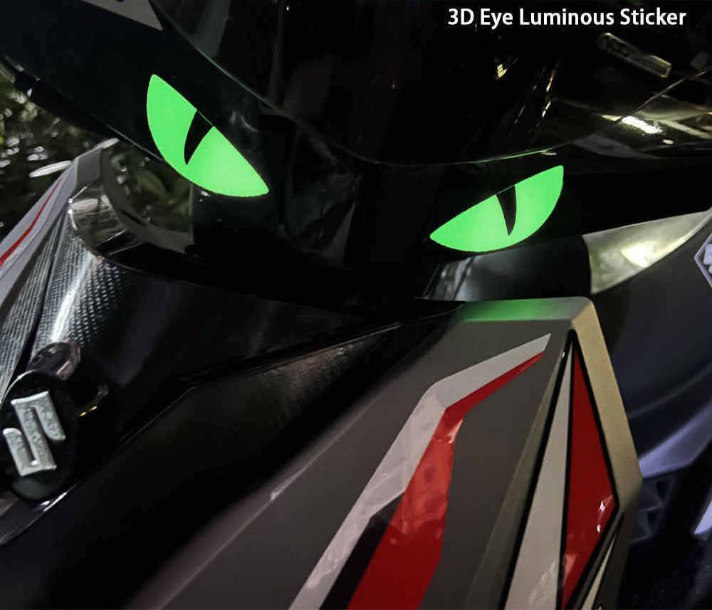 Glow-in-the-Dark 3D Devil Cat Eye Sticker – Bean's Moto Booth