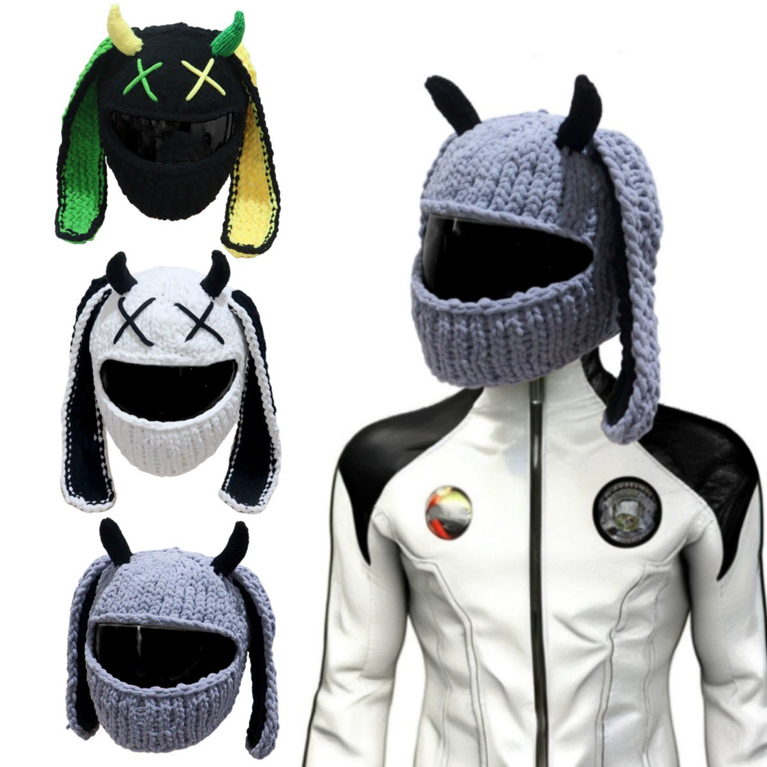 crochet motorcycle helmet cover pattern Handmade Knitted Cartoon Cover for Motorcycle Helmet – Bean's Moto Booth