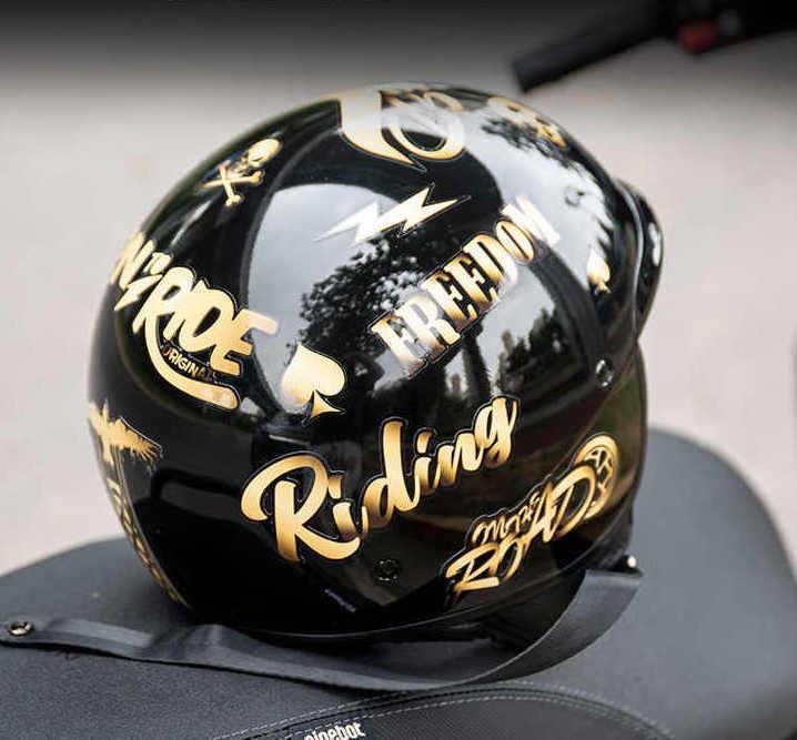 Vintage Motorcycle Helmet Sticker