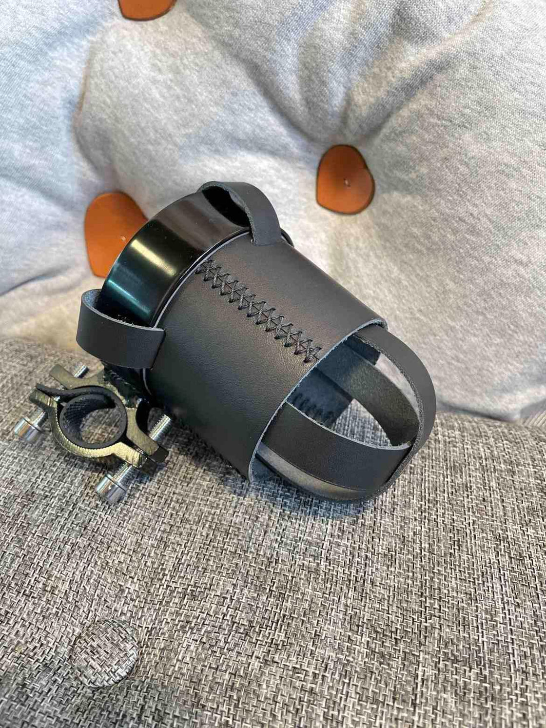 Handmade Leather Motorcycle Water Bottle Holder