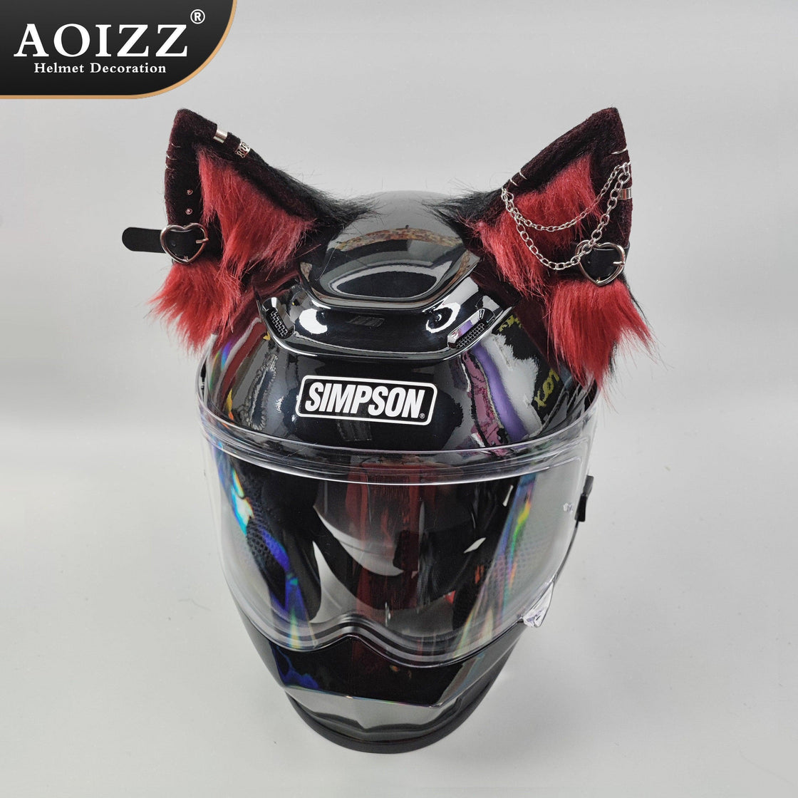 cat ear motorcycle helmet kit AOIZZ™ Handmade Cat Ear Helmet Decoration PRO – Bean's Moto Booth