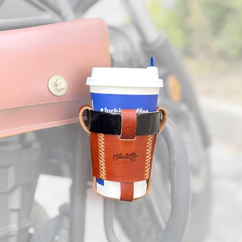 Handmade Leather Motorcycle Water Bottle Holder