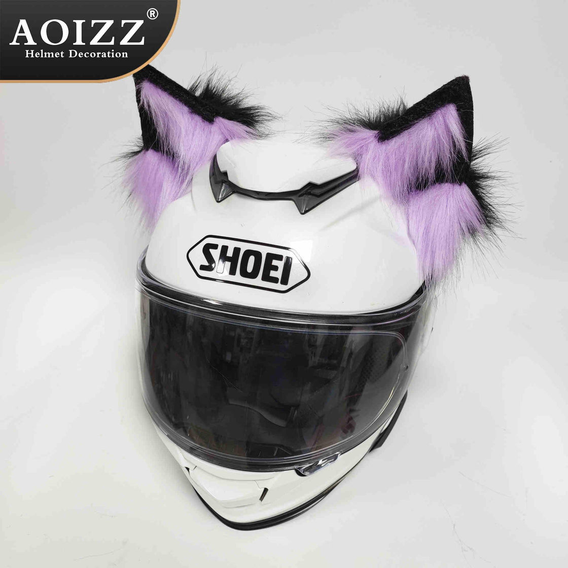 custom wolf motorcycle helmet AOIZZ Handmade Snow Wolf Ear Helmet Decoration B
