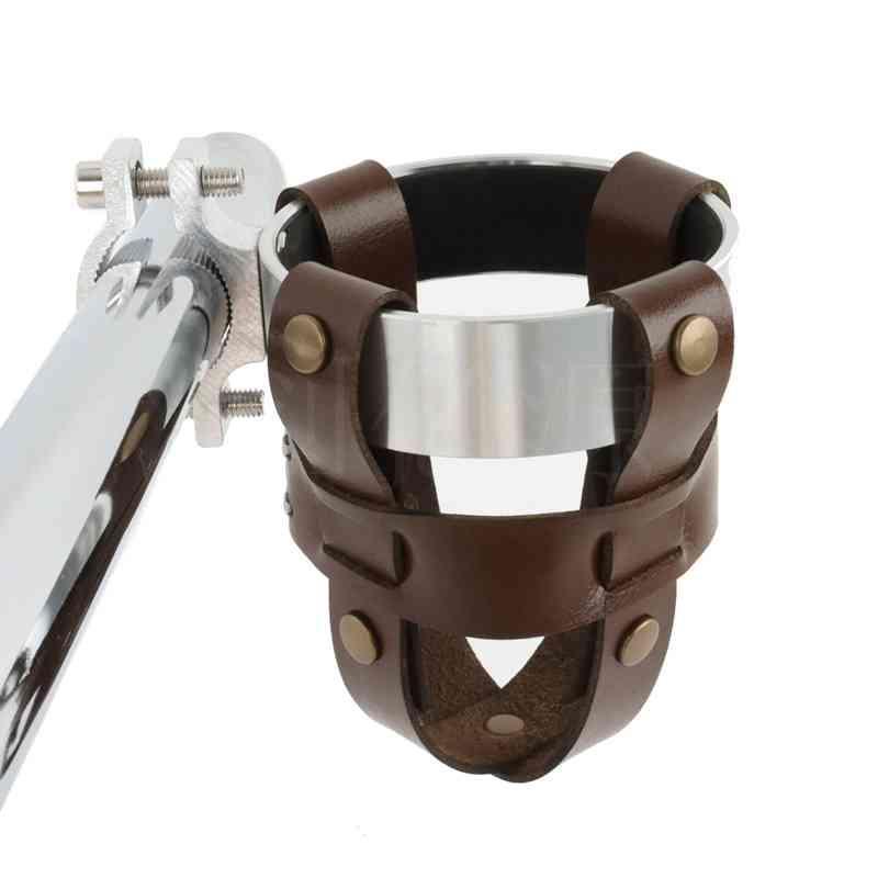 Handmade Leather Motorcycle Water Bottle Holder