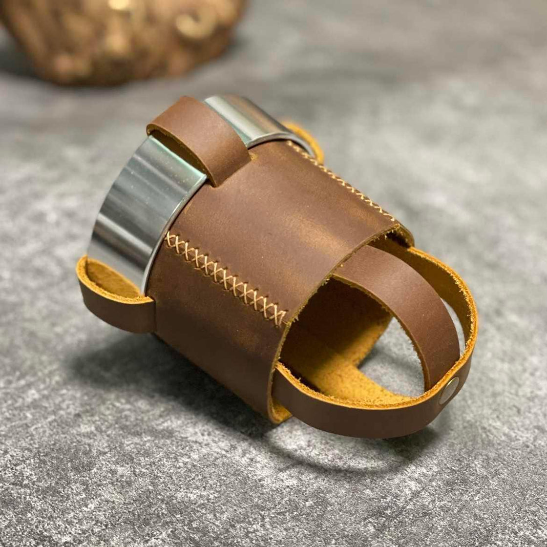 Handmade Leather Motorcycle Water Bottle Holder