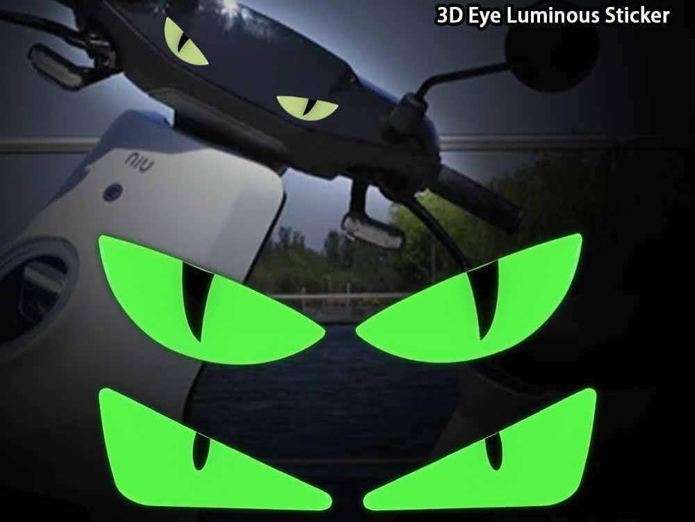 Glow-in-the-Dark 3D Devil Cat Eye Sticker – Bean's Moto Booth