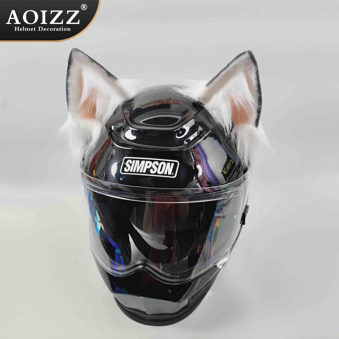 AOIZZ Handmade Snow Wolf Ear Helmet Decoration B AOIZZ Handmade Snow Wolf Ear Helmet Decoration B