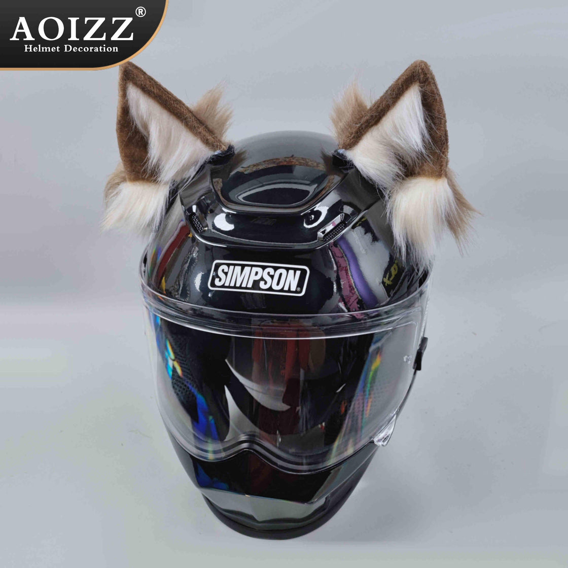 AOIZZ Handmade Snow Wolf Ear Helmet Decoration B AOIZZ Handmade Snow Wolf Ear Helmet Decoration B