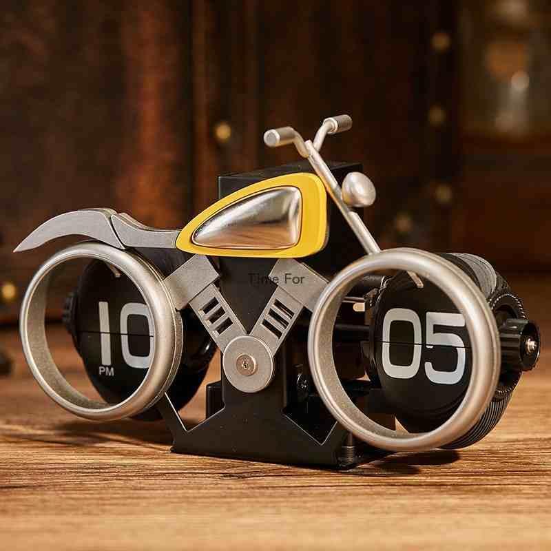Vintage Motorcycle-Themed Flip Clock