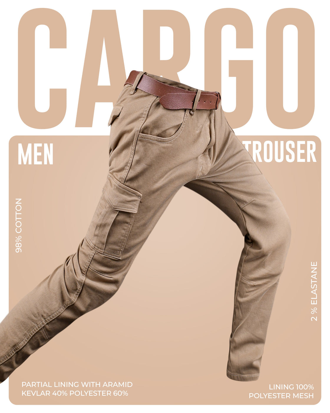 JAG Motorcycle Cargo Pants – Slim Fit Armored Cargo Jeans with CE Approved Armors