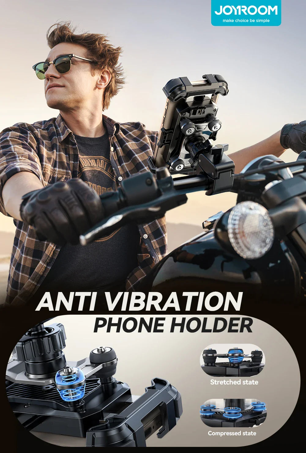 Joyroom Motorcycle Phone Mount Anti Vibration