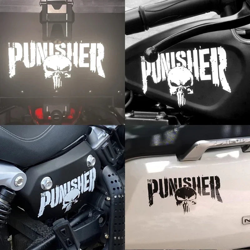 Motorcycle Tank Decals Punisher Reflective Waterproof PVC – Bean's Moto ...
