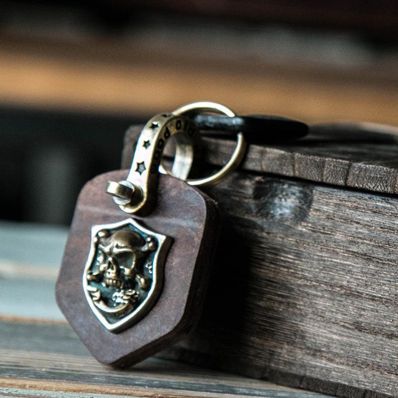 Handcrafted Leather Heavy Metal Motorcycle Keychain