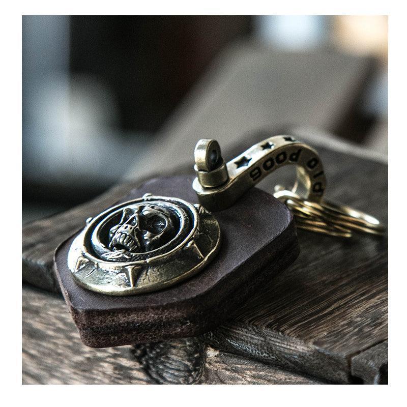 Handcrafted Leather Heavy Metal Motorcycle Keychain