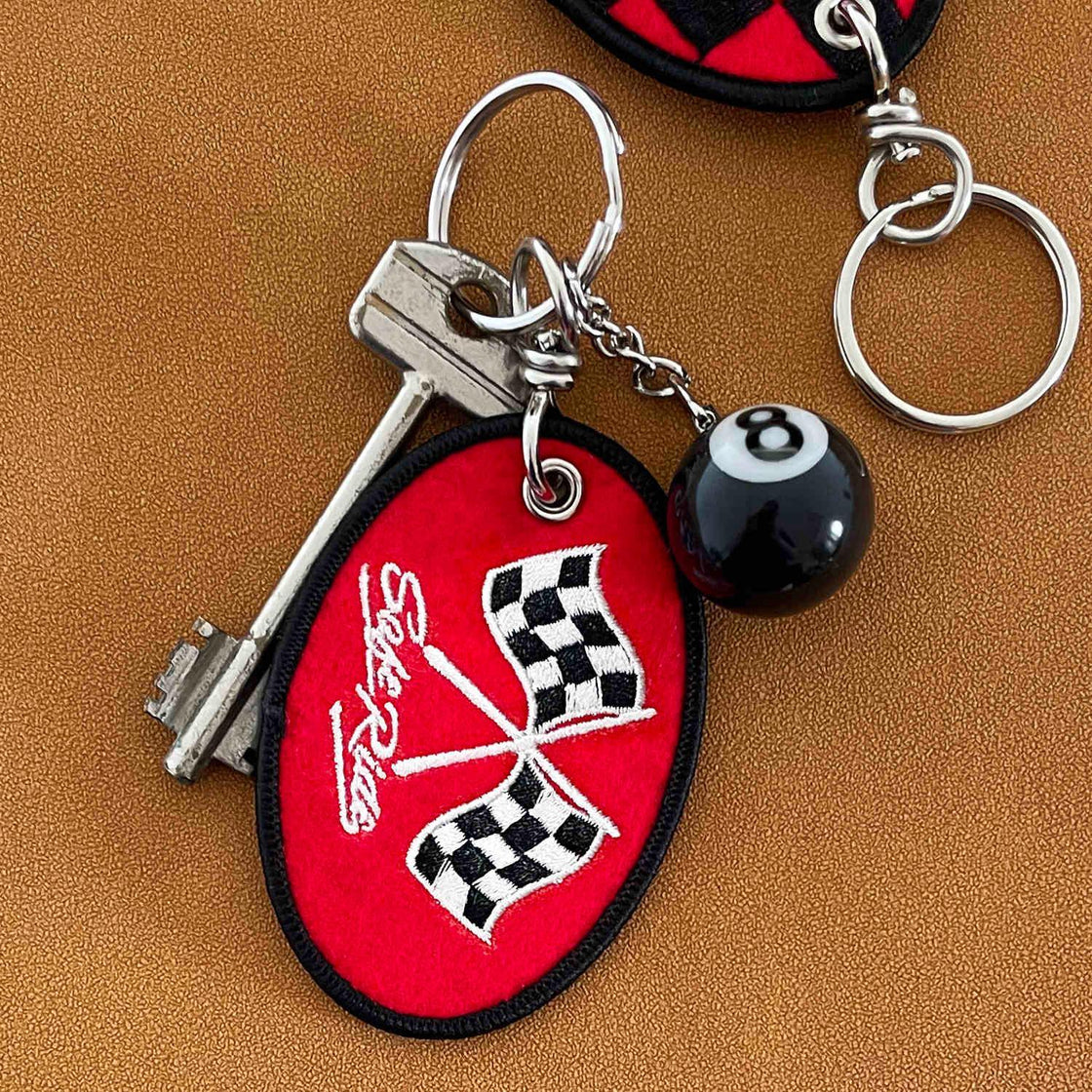 METALIZE™ Vintage Motorcycle Handmade Embroidered Keychain