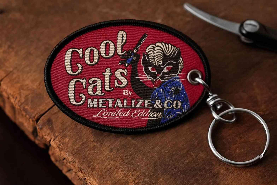 METALIZE™ Vintage Motorcycle Handmade Embroidered Keychain