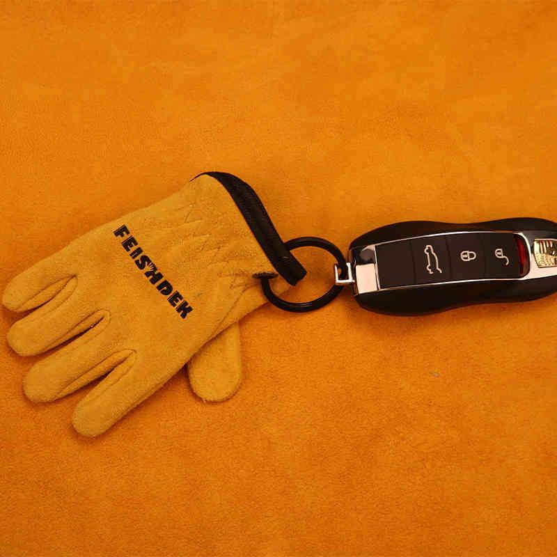 FEISHDEK™ Vintage Handcrafted Leather Motorcycle Glove Keychain