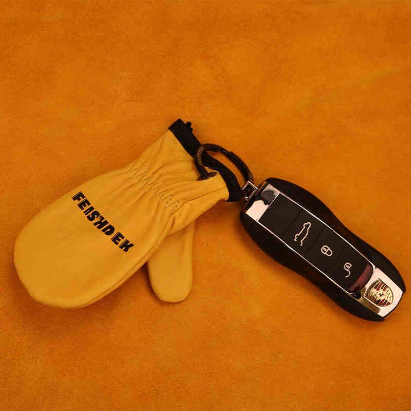 FEISHDEK™ Vintage Handcrafted Leather Motorcycle Glove Keychain