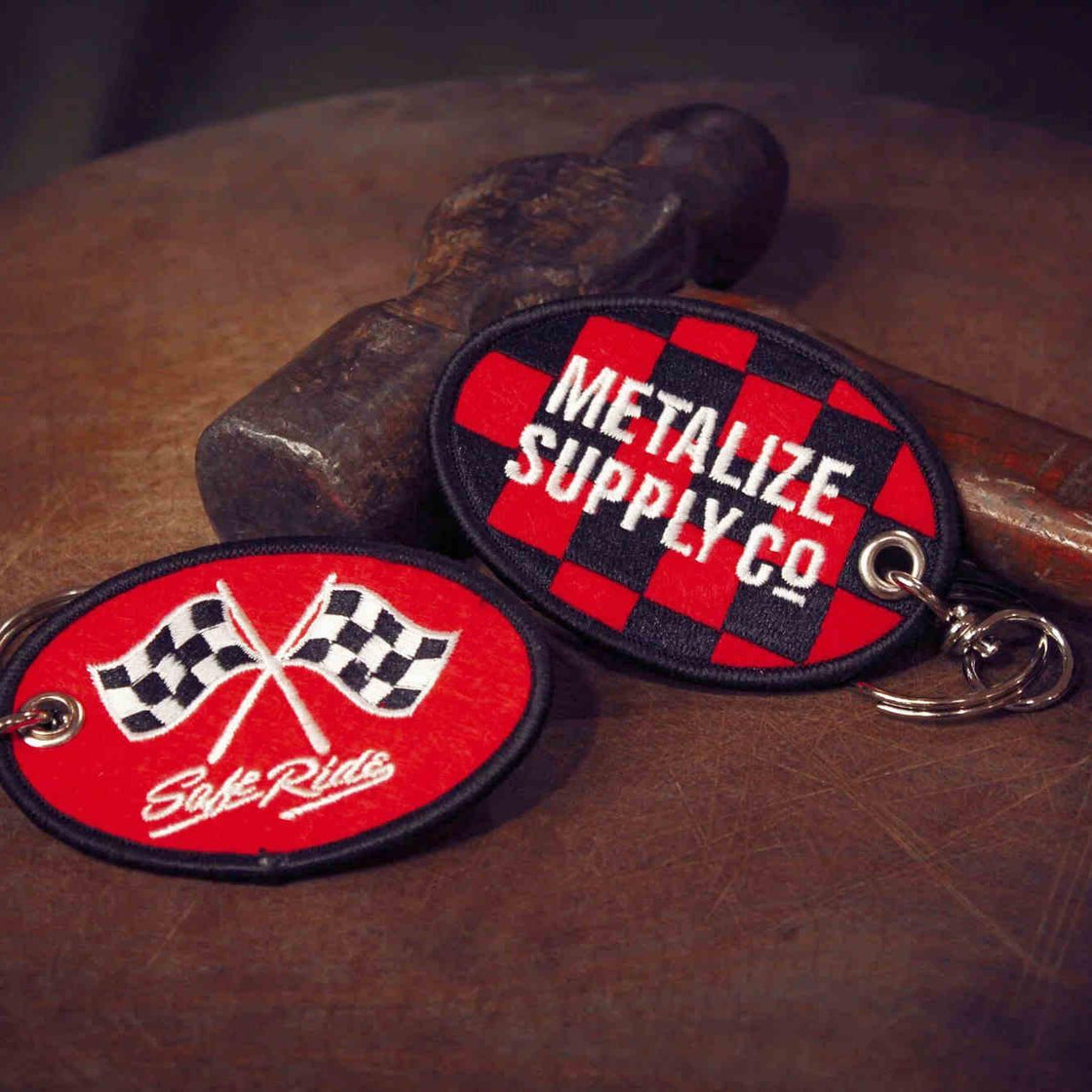 METALIZE™ Vintage Motorcycle Handmade Embroidered Keychain