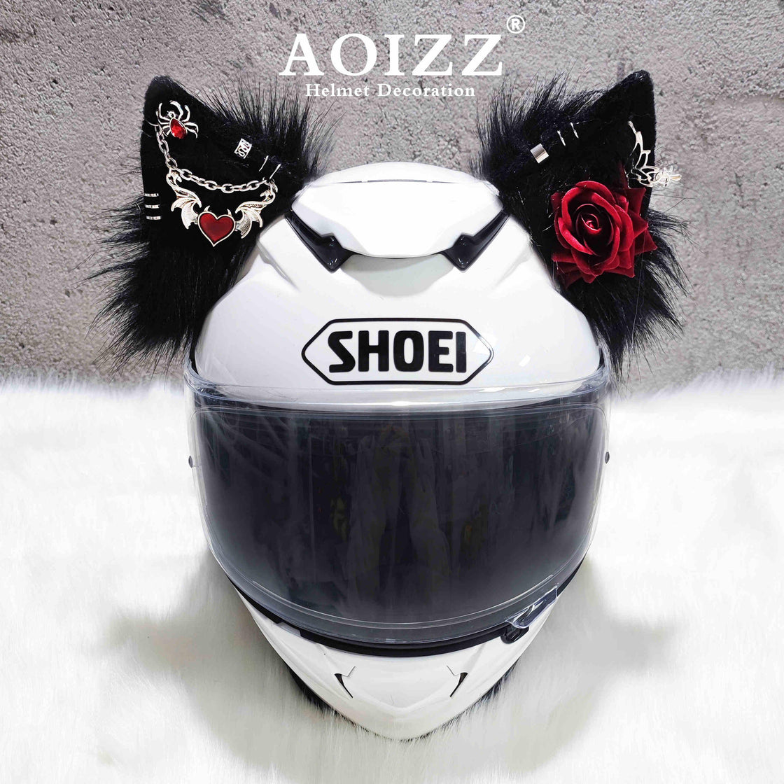 cat ears for motorcycle helmet diffuser AOIZZ™ Handmade Cat Ear Helmet Decoration PRO – Bean's Moto Booth