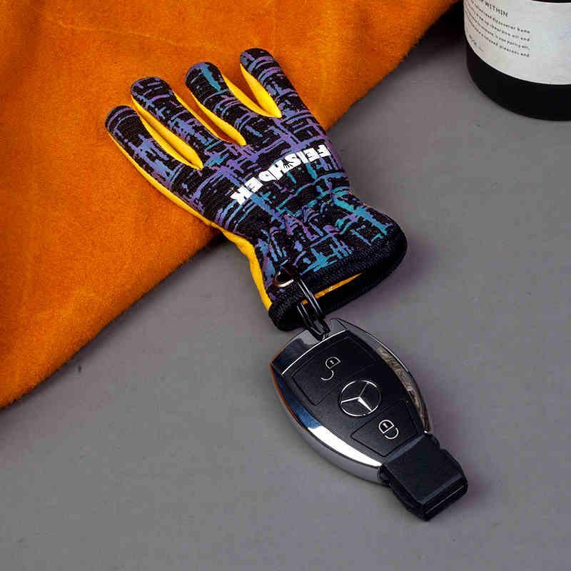 FEISHDEK™ Vintage Handcrafted Leather Motorcycle Glove Keychain